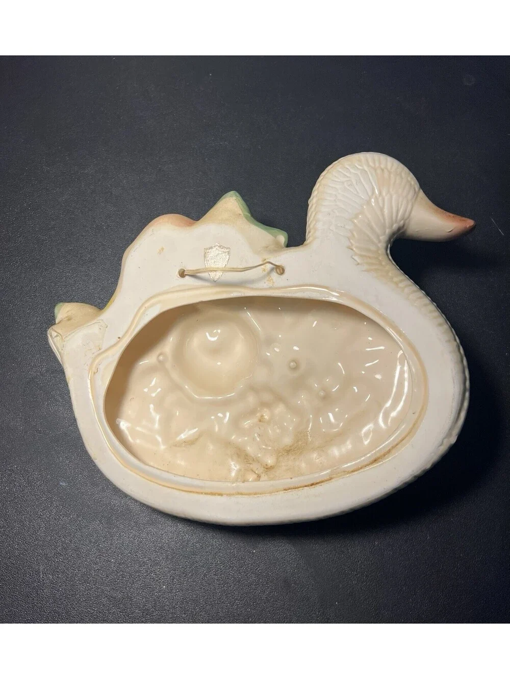 Vintage 1960s Set Of 2 Ceramic Duck Fruit Wall Plaques Decor, 10x8”
